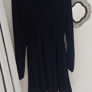 Elegant Black Long Sleeve Dress